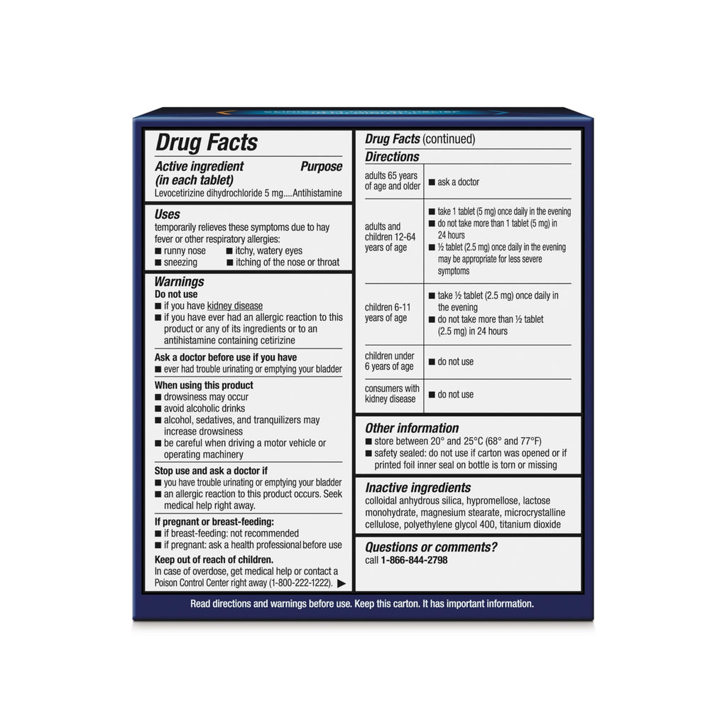 Xyzal 24 Hour Allergy Relief Medicine - Original Prescription Strength Antihistamine (Levocetirizine Dihydrochloride) 5 mg, 80 Count