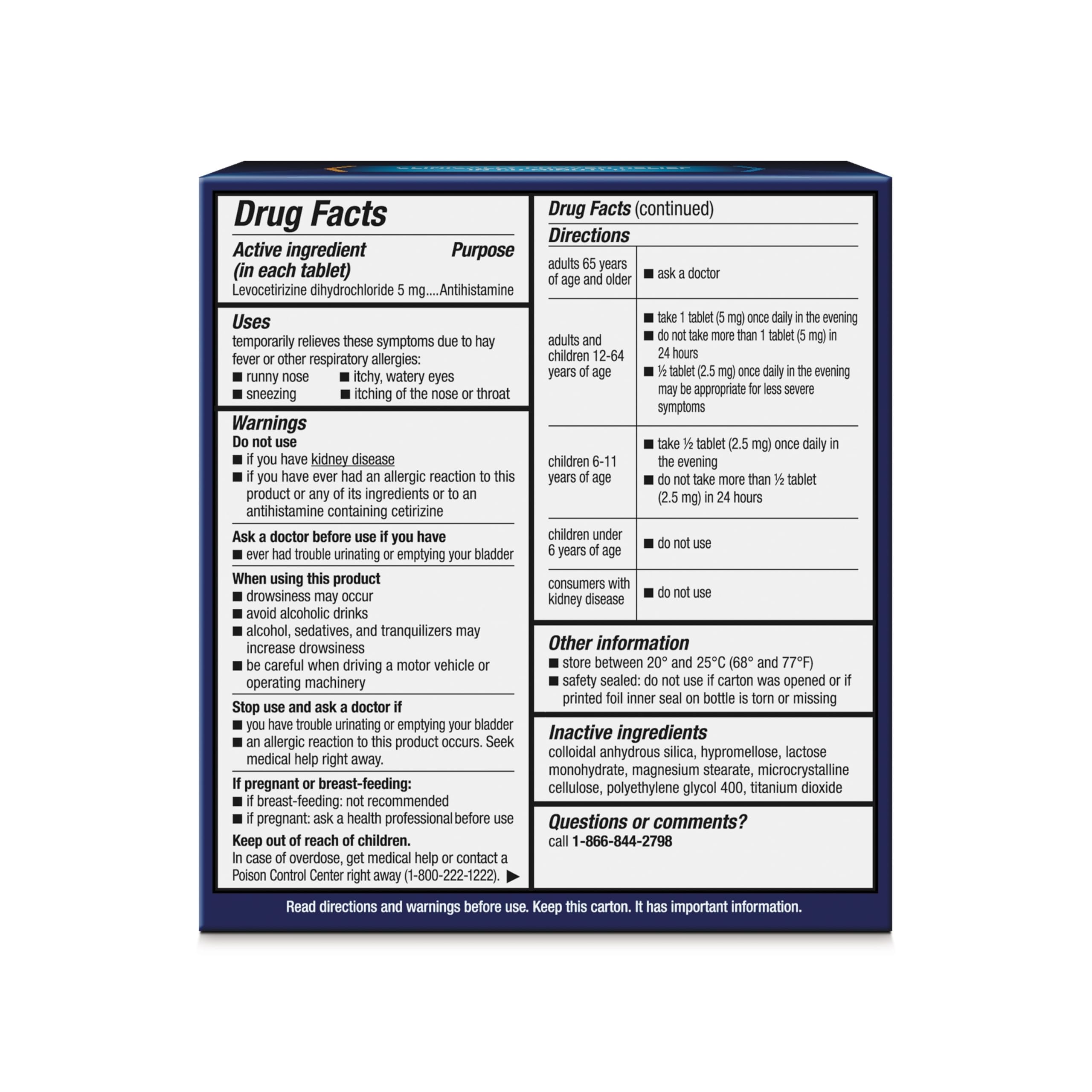 Xyzal 24 Hour Allergy Relief Medicine - Original Prescription Strength Antihistamine (Levocetirizine Dihydrochloride) 5 mg, 80 Count