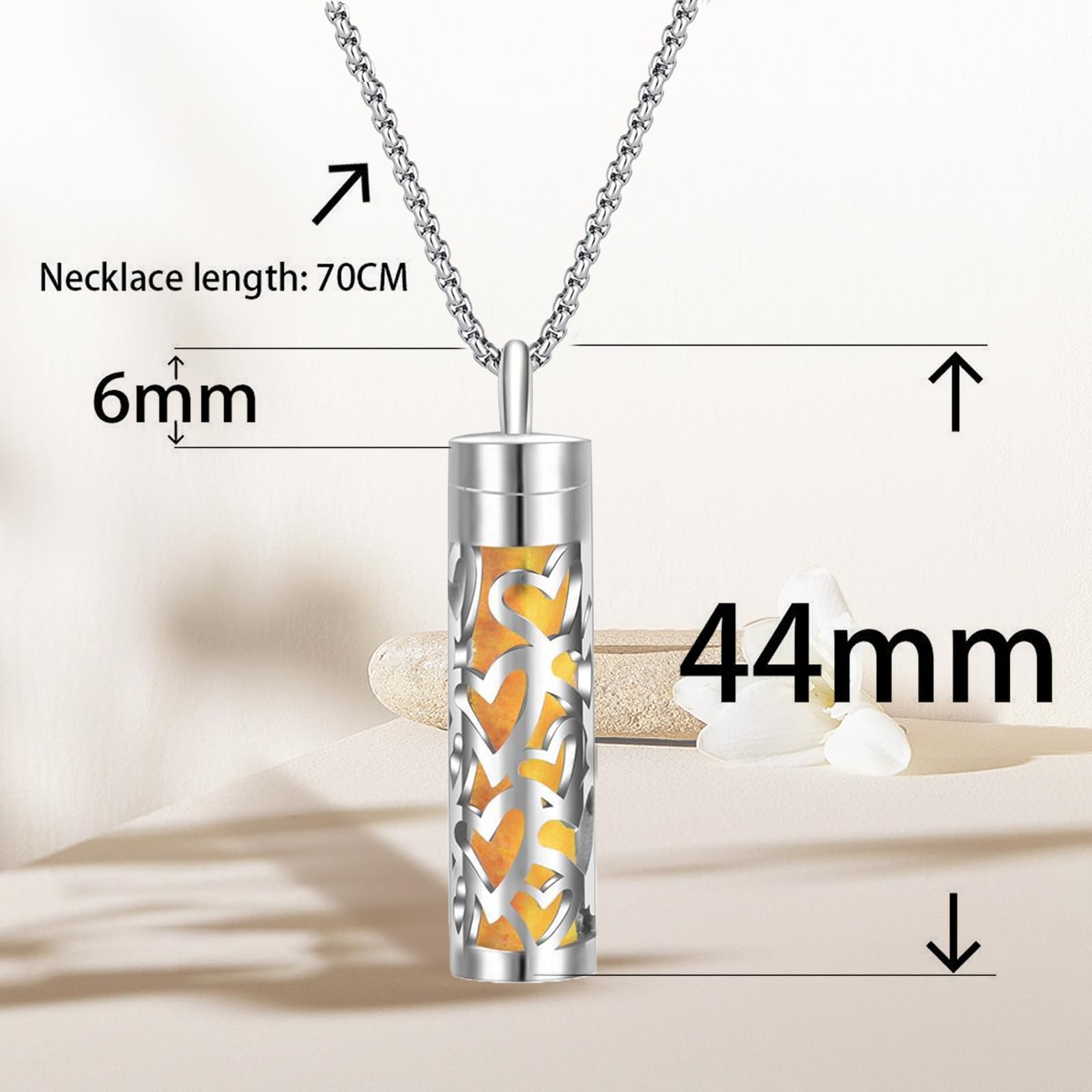 YAFIYGI Essential Oil Necklace – 316L Stainless Steel Diffuser Pendant with 10 Refill Pads