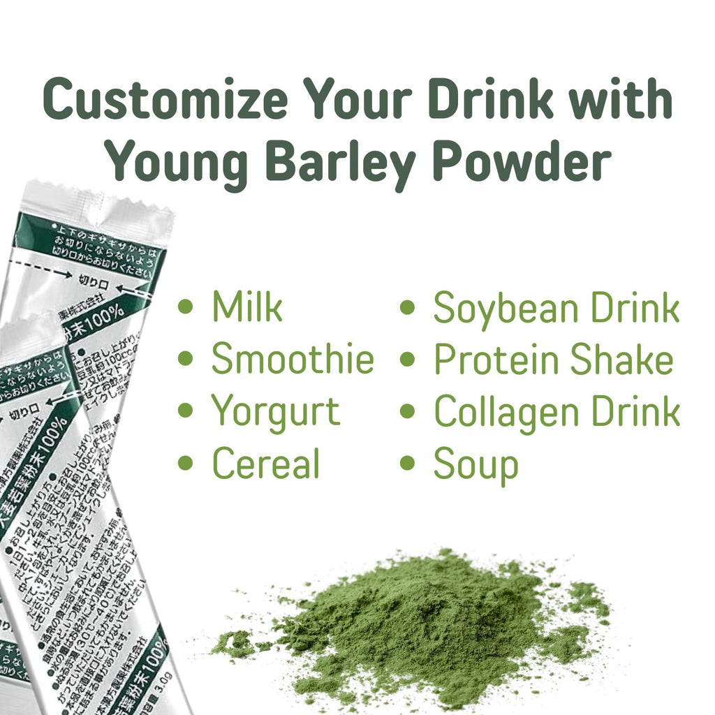 Yamamoto Kanpoh Yamakan Young Barley Grass Powder – Pure Green Nutrition, 88 Non-GMO Sachets (Japan)