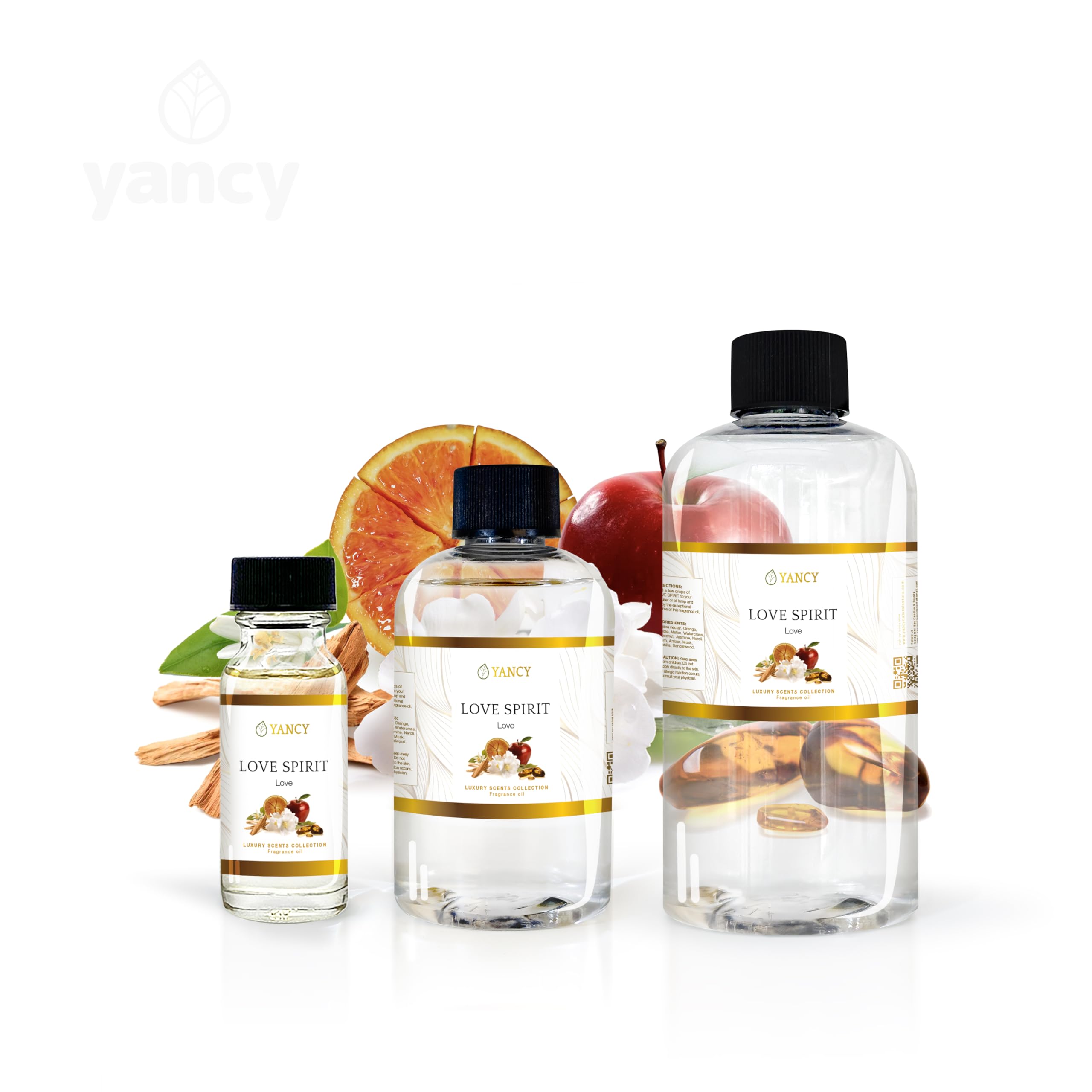 YANCY Love Spirit Luxury Collection Fragrance Oil (1/2 oz) - Romantic Floral Scent for Diffusers, Oil Burners & Aroma Lamps