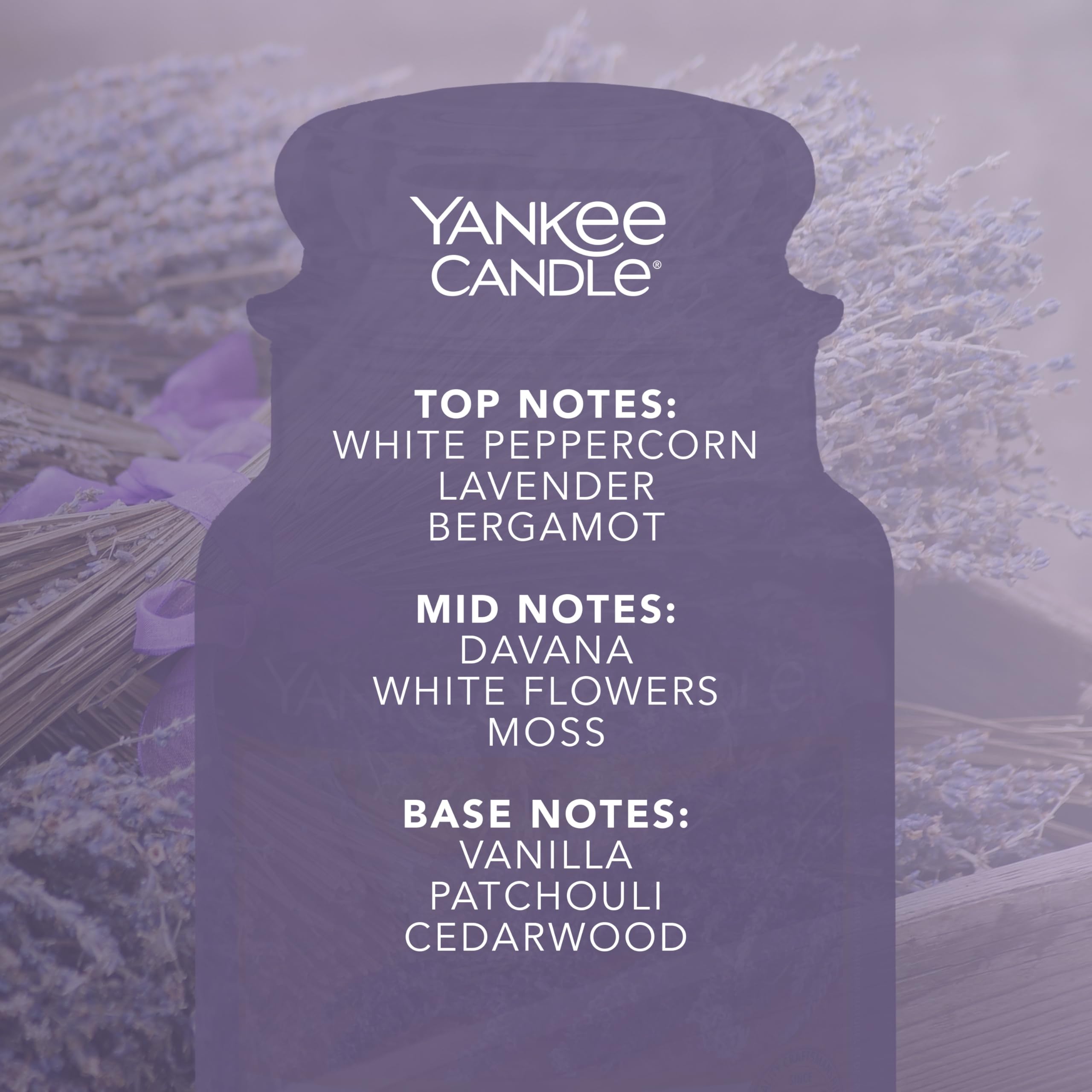 Yankee Candle Lavendar & Oak Large Jar – Long-Burning Scented Candle (Up to 150 Hours) | Giftable Aromas for Women
