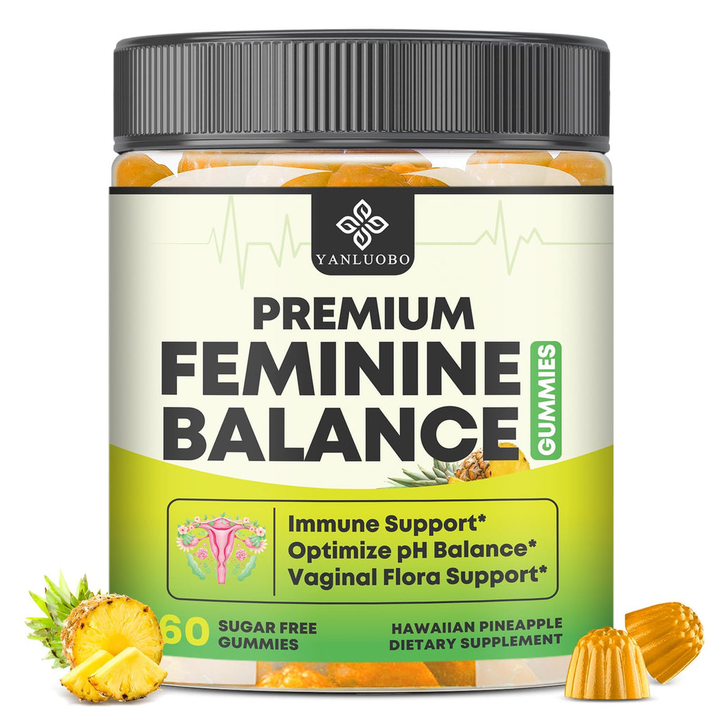 YANLUOBO Feminine Balance Probiotic Gummies for Women | Vaginal Health & pH Balance | 60 Count