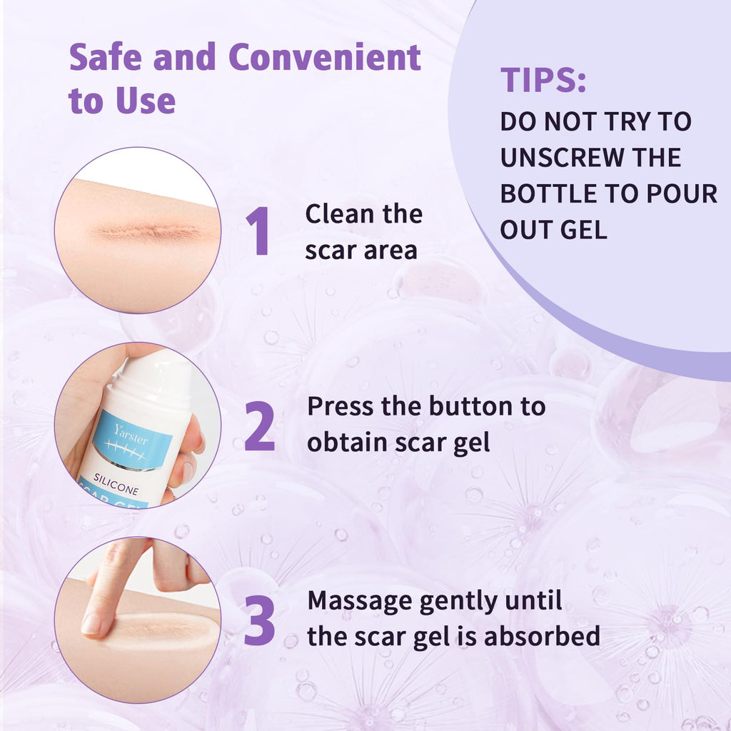 Yarster Silicone Scar Gel - Fade Scars & Stretch Marks, 1.7 oz