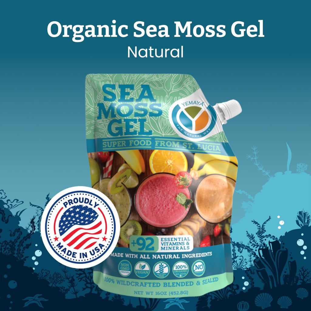Yemayá Organic Sea Moss Gel – Wildcrafted Raw Sea Moss Gel with Fruit | 16 oz