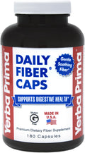 Yerba Prima Daily Fiber Caps – 180 Capsules | Soluble & Insoluble Fiber for Gut Health