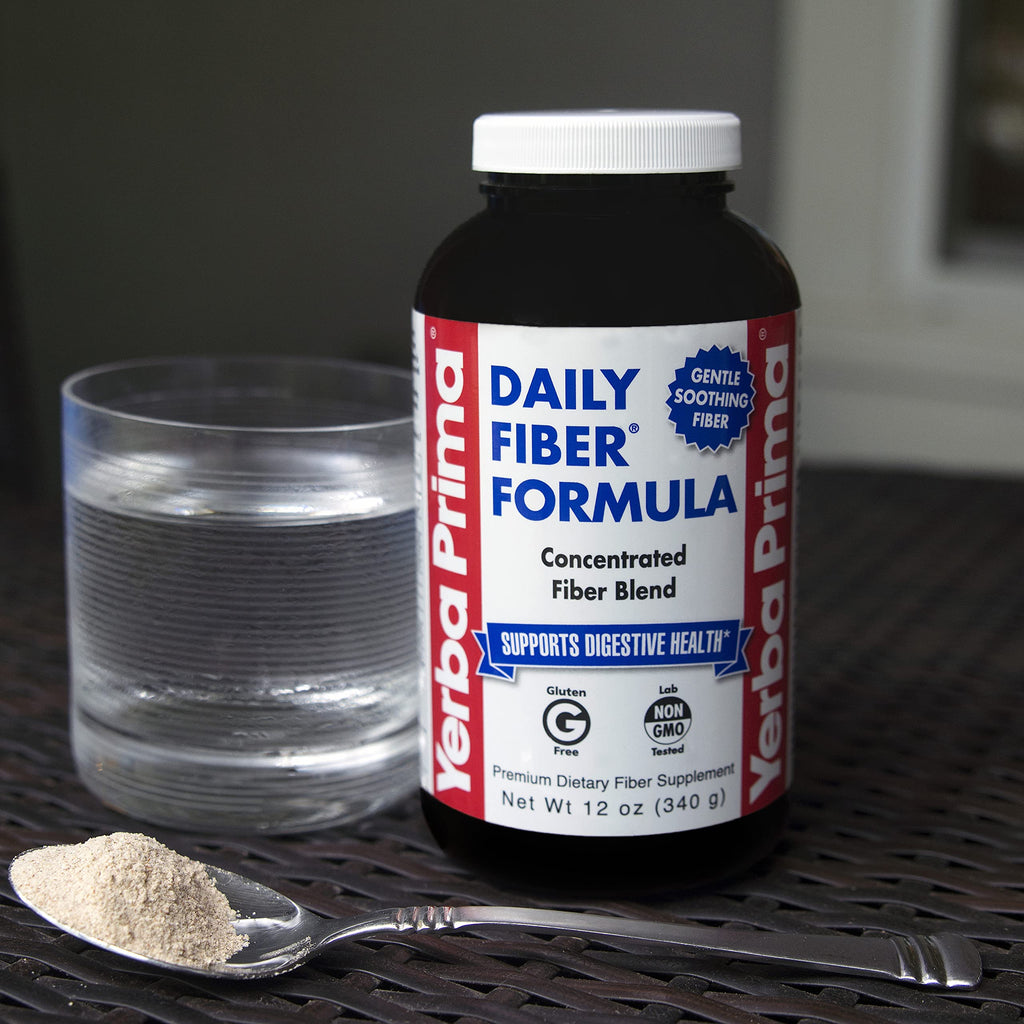 Yerba Prima Daily Fiber Formula Powder – 12 oz (Pack of 4) | Soluble & Insoluble Fiber for Gut Health | Vegan, Non-GMO, Gluten-Free