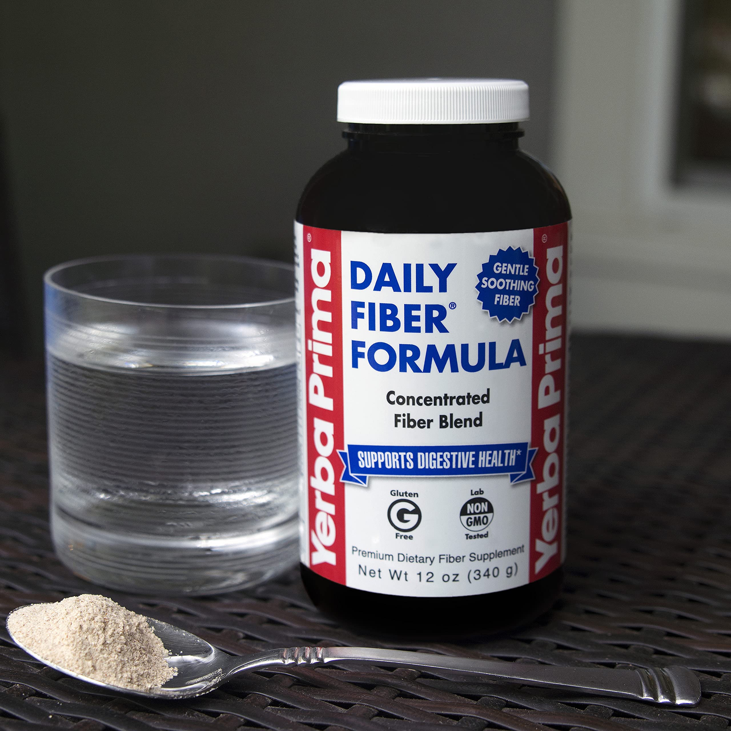 Yerba Prima Daily Fiber Formula Powder – 12 oz (Pack of 4) | Soluble & Insoluble Fiber for Gut Health | Vegan, Non-GMO, Gluten-Free