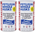 Yerba Prima Psyllium Husk 12 oz (Pack of 2) – Colon Cleanser Fiber Supplement for Gut Health | Non-GMO, Gluten Free, Vegan