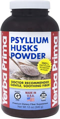 Yerba Prima Psyllium Husk Powder 12 oz – Natural Fiber Supplement for Gut Health