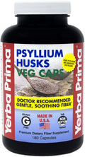 Yerba Prima Psyllium Husks 180 Veg Caps (625mg) – Vegan, Non-GMO, Gluten Free