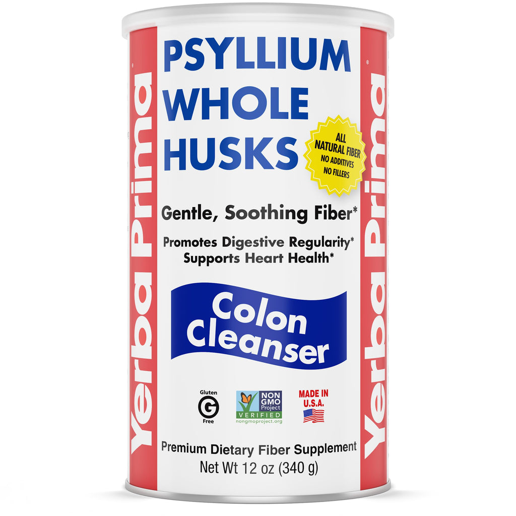 Yerba Prima Psyllium Whole Husk 12 oz – Fiber Supplement, Vegan, Gluten Free