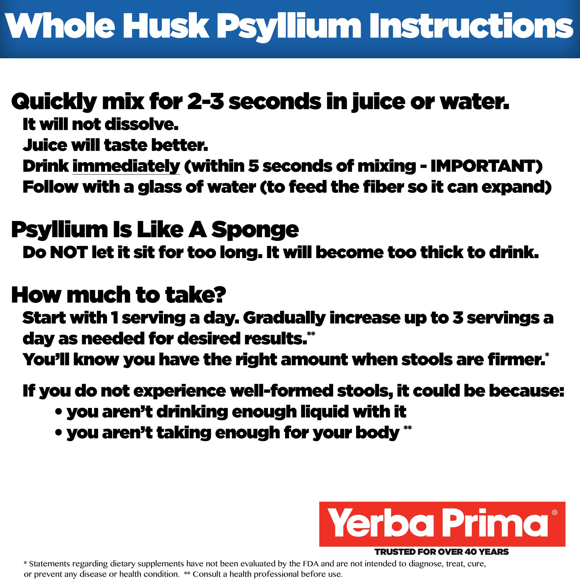 Yerba Prima Psyllium Whole Husk 12 oz – Fiber Supplement, Vegan, Gluten Free