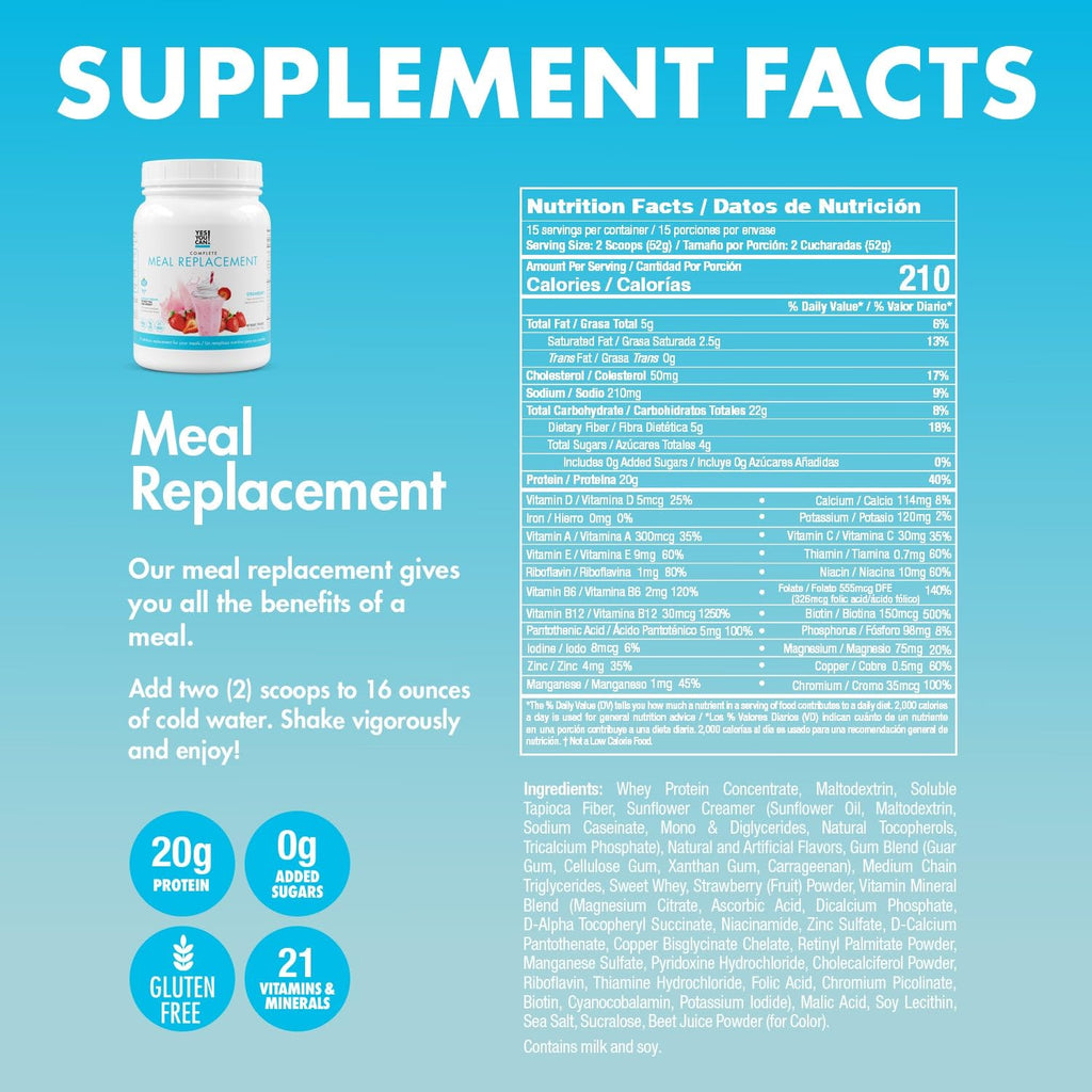 Yes You Can! Detox Plus Kit – Complete Meal Replacement Powder, Aloe Vera Hibiscus, High Energy Boost