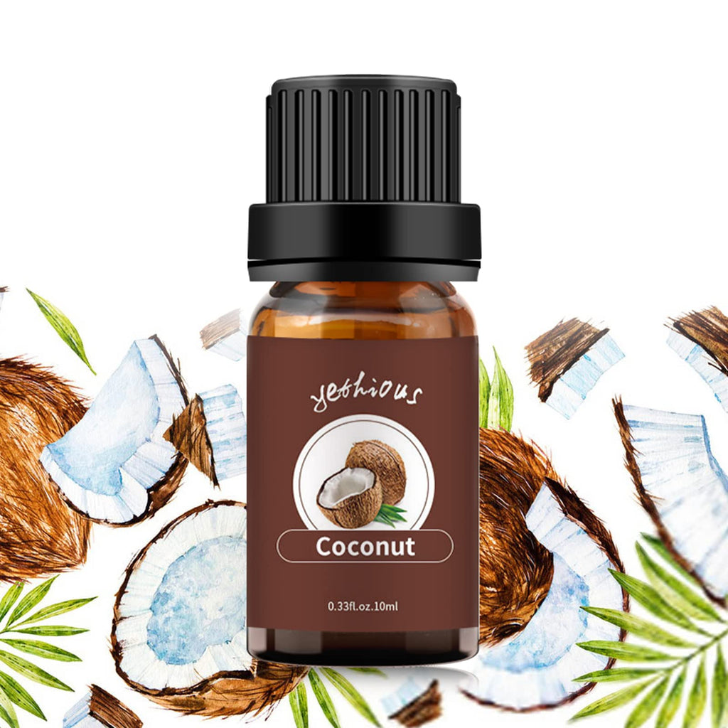 Yethious Coconut Essential Oil 10ml for Diffuser, Hair, Skin & Massage | Pure Organic Coconut Oil