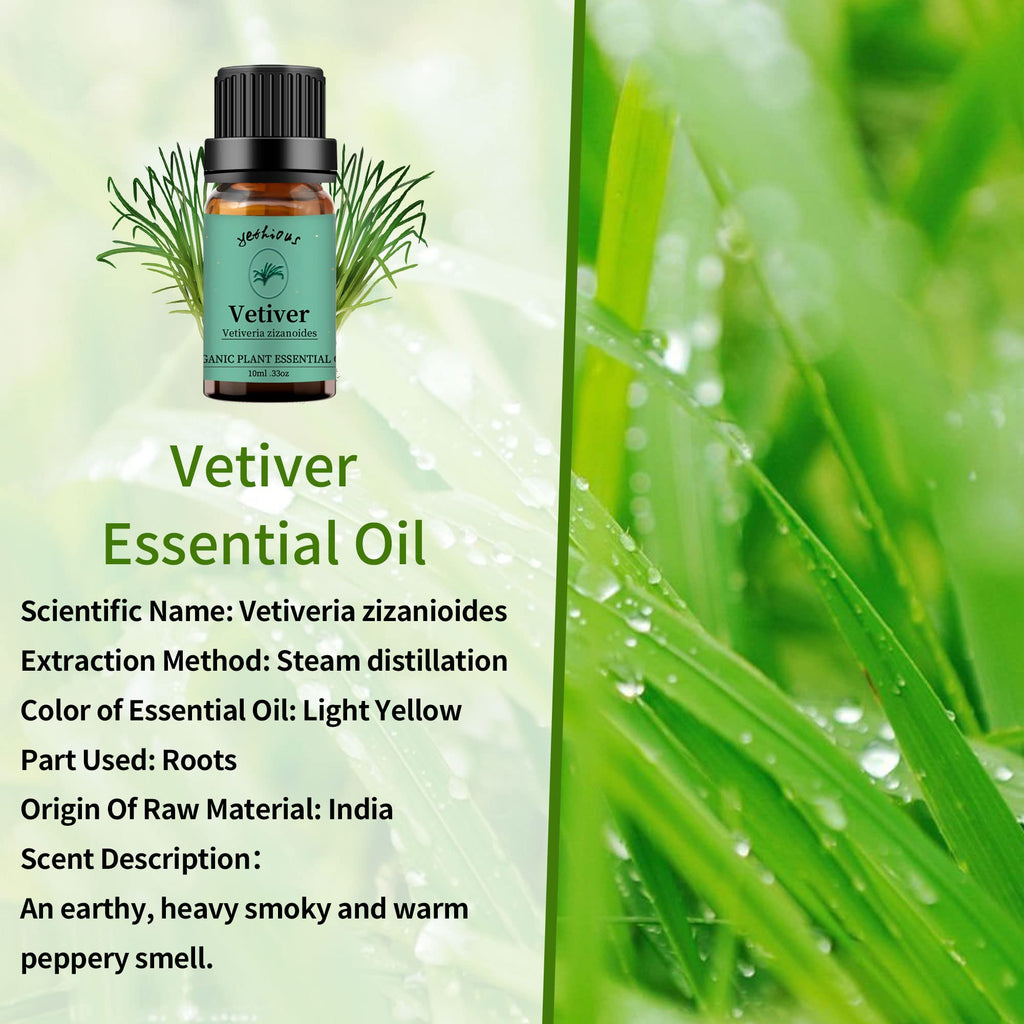 Yethious Chamomile Sandalwood Vetiver Essential Oil Set – Organic 100% Pure Aromatherapy Oils for Diffusers