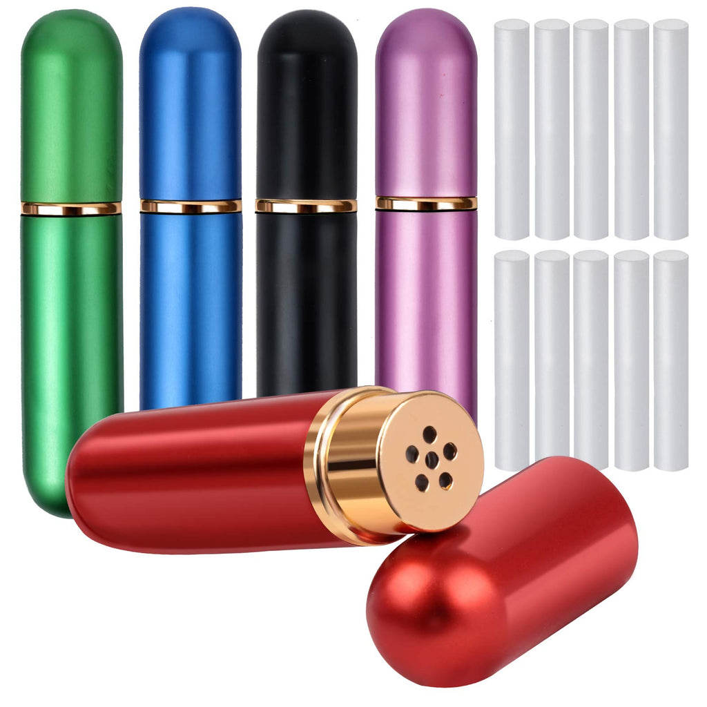 YGDZ Essential Oil Inhaler 5pcs – Refillable Nasal Inhaler Tubes (10 Wicks)