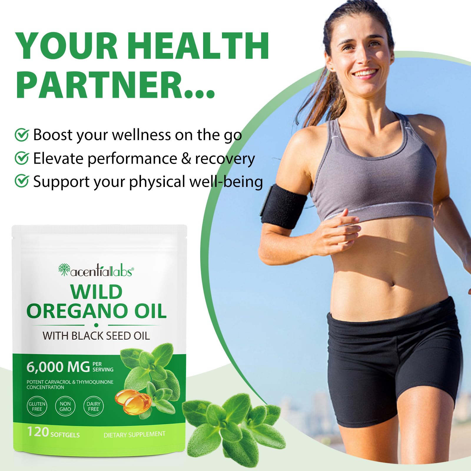 YIEEGCM Wild Oregano Oil Softgels with Black Seed Oil – 6,000mg/Serving, 120 Caps | Plant-Based, Non-GMO, High Carvacrol
