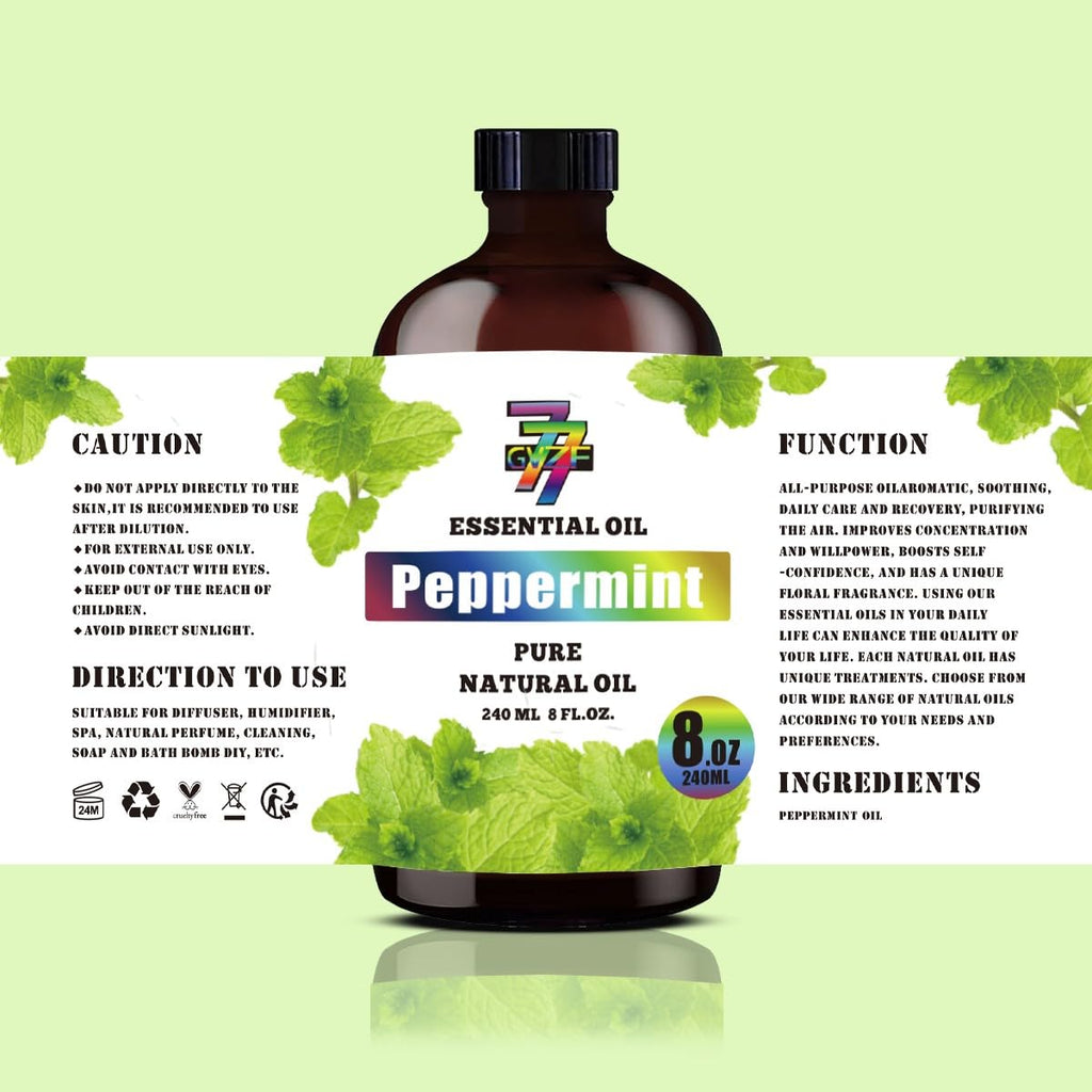 Peppermint Essential Oil (8 oz / 240 ml) – Diffusers, Candles & DIY Projects | GV77ZF