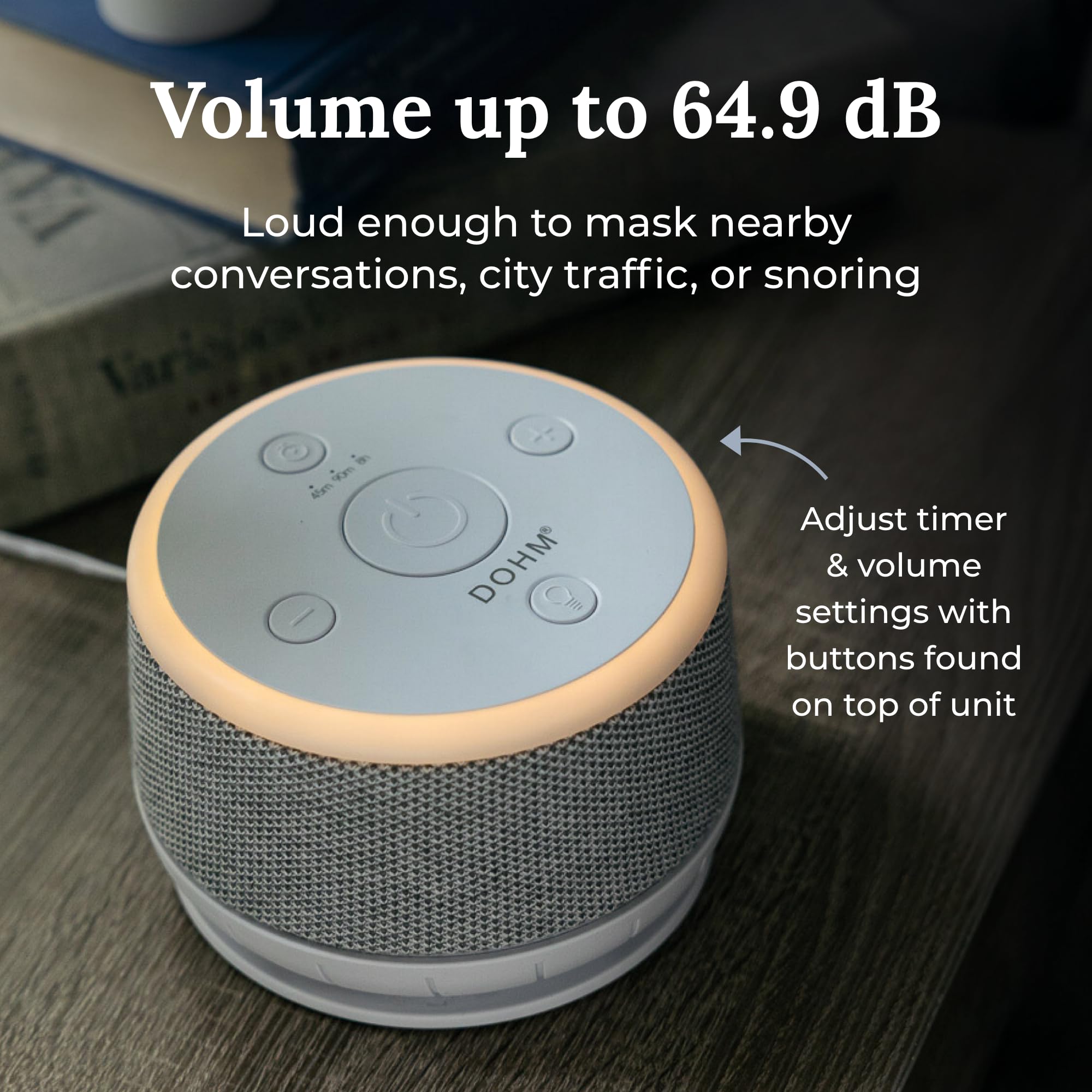 Yogasleep Dohm Nova White Noise Sound Machine – Night Light, 10 Fan Speeds, Pink Noise, Office Privacy