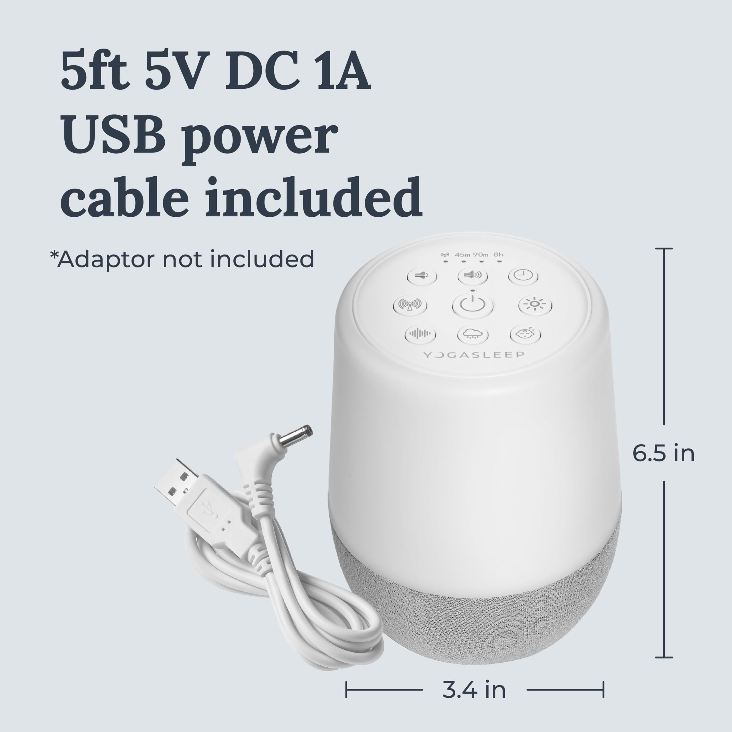 Yogasleep Duet White Noise Machine & Night Light – 30 Sounds, Bluetooth Speaker