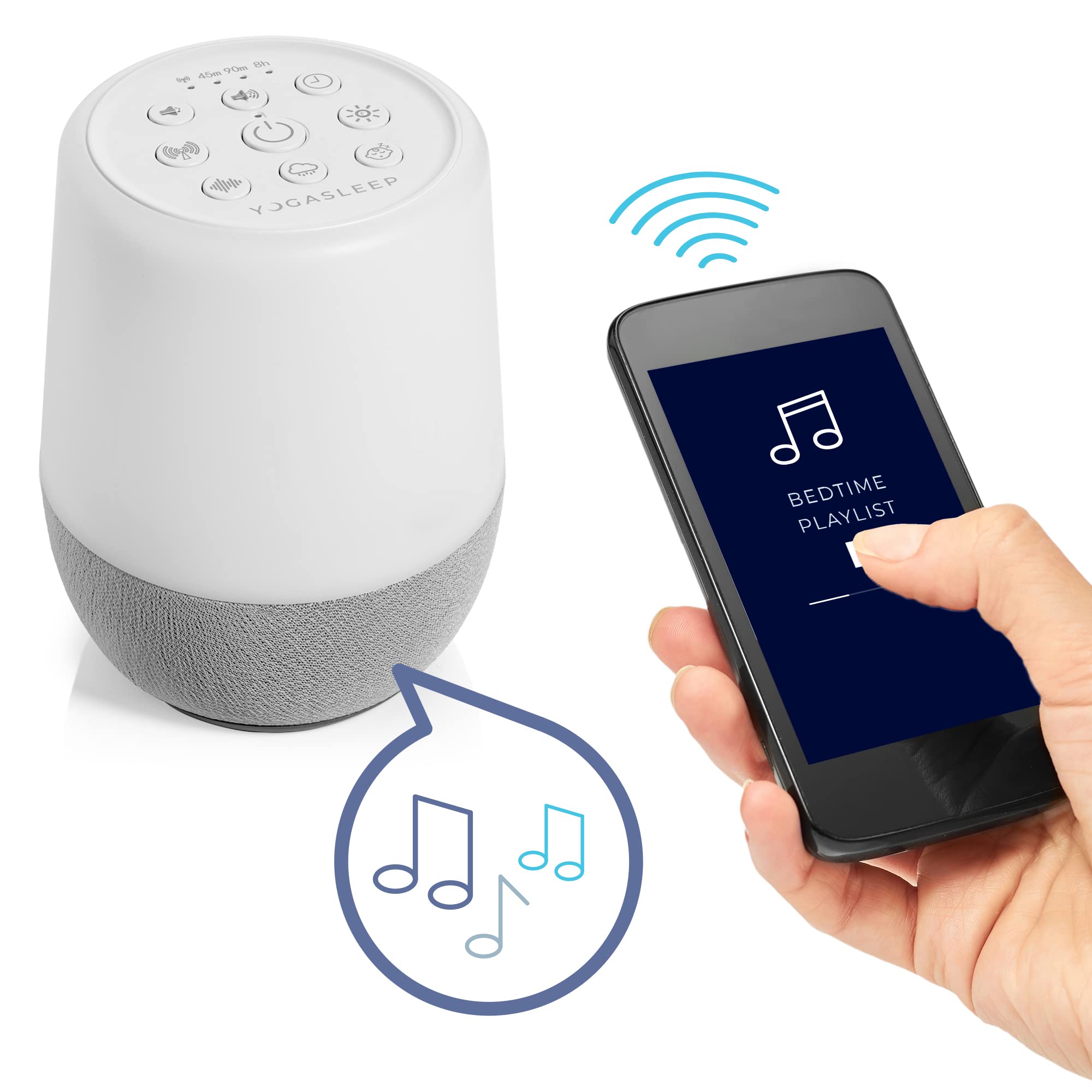 Yogasleep Duet White Noise Machine & Night Light – 30 Sounds, Bluetooth Speaker