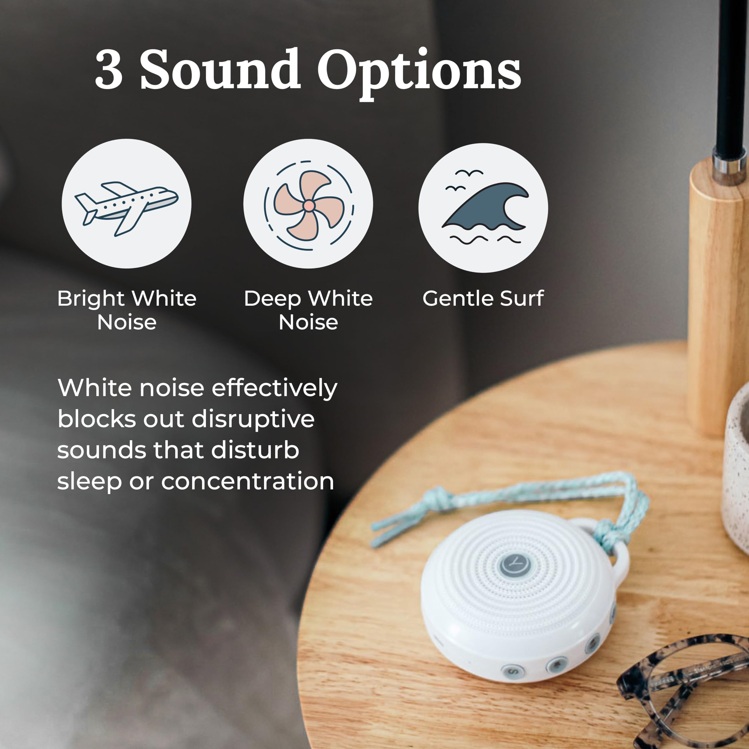 Yogasleep Rohm Portable White Noise Sound Machine — 3 Sounds, 24h Playback