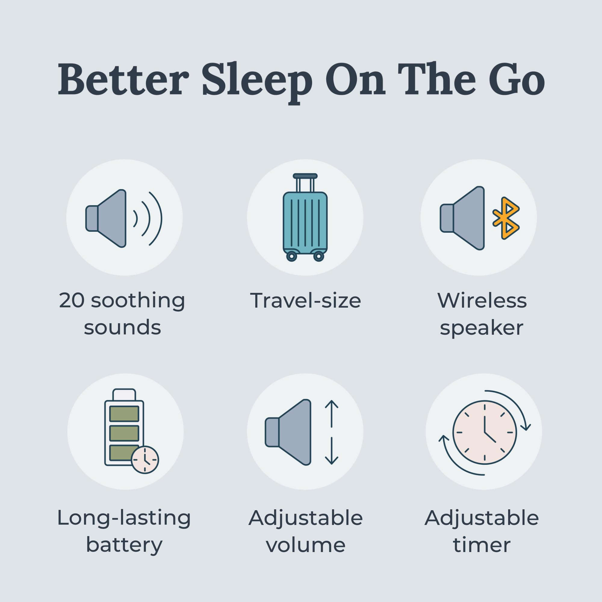 YOGASLEEP Rohm+ Travel White Noise Sound Machine Bluetooth Speaker