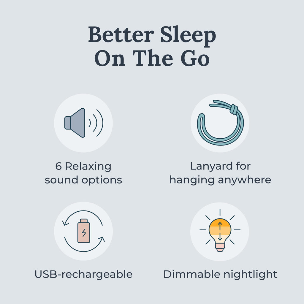 Yogasleep Travel Mini Portable White Noise Sound Machine | 6 Sounds, Dimmable Night Light, USB Rechargeable