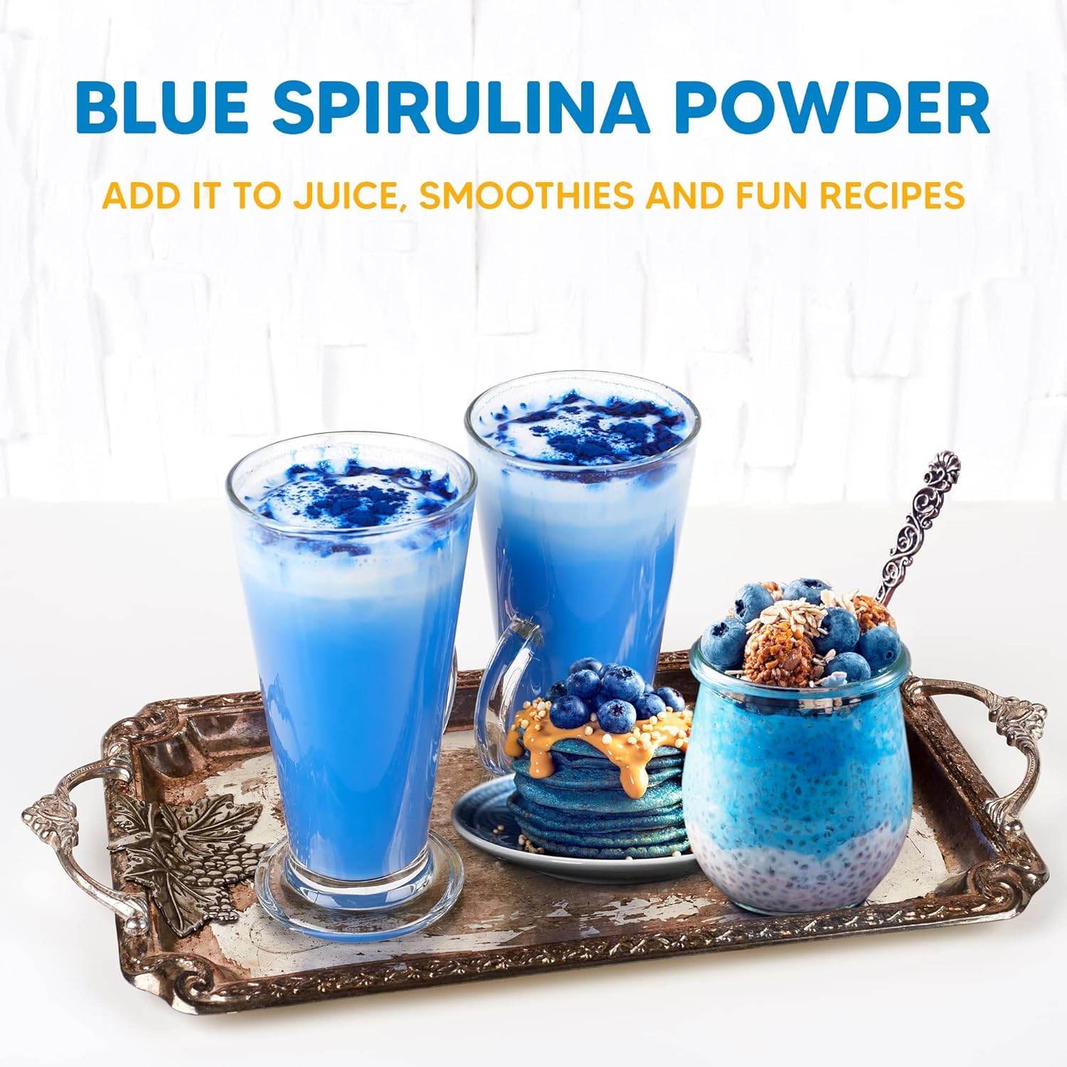 Yogi Super Foods Blue Spirulina Powder – 16oz (1lb) | Plant Protein & Immune Support