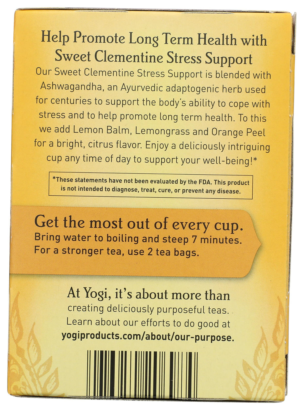 Yogi Tea Organic Sweet Clementine Stress Support – 16 Count