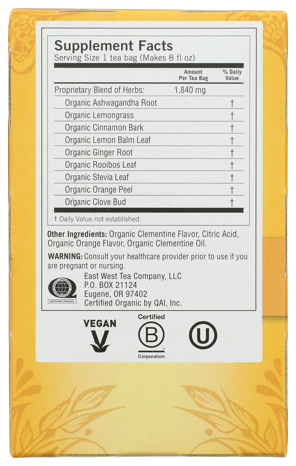 Yogi Tea Organic Sweet Clementine Stress Support – 16 Count
