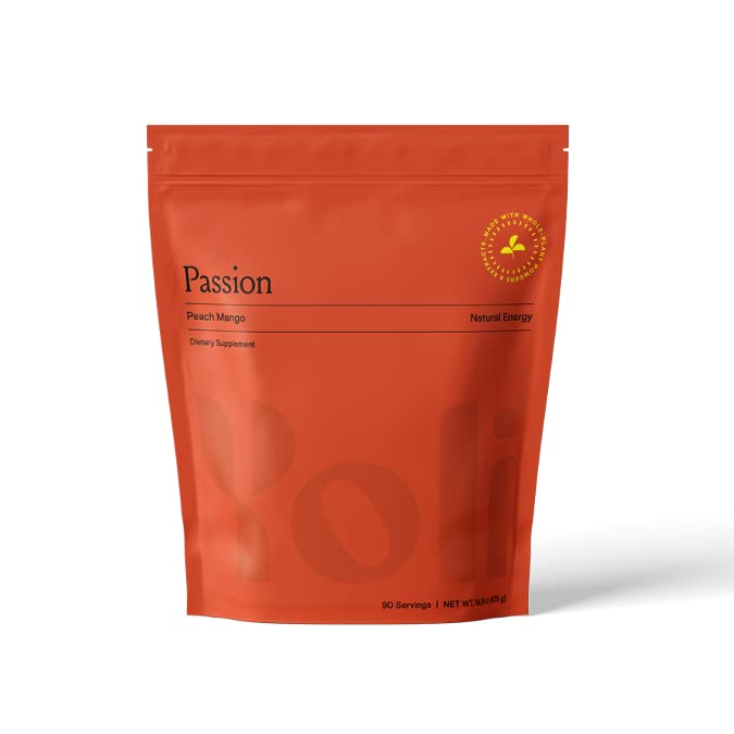 Yoli® Passion Energy Drink Powder Mix – Peach Mango, 90 Servings | Natural Energy for Endurance and Focus