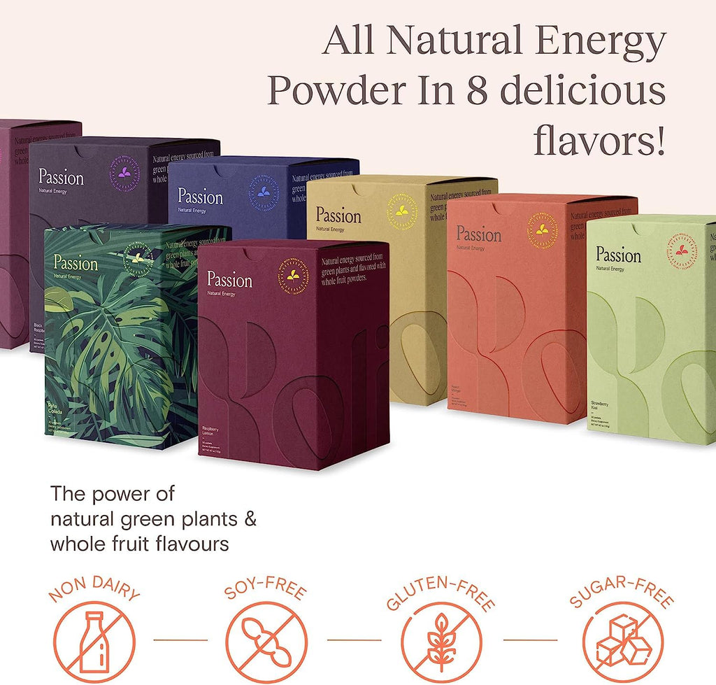 Yoli® Passion Energy Drink Powder Mix – Peach Mango, 90 Servings | Natural Energy for Endurance and Focus