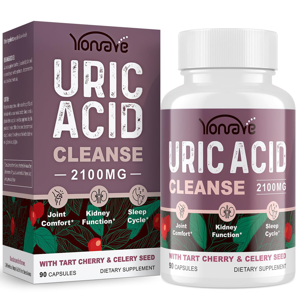 Yonrave Uric Acid Cleanse & Detox – Tart Cherry & Celery Seed Capsules (90 Veggie)