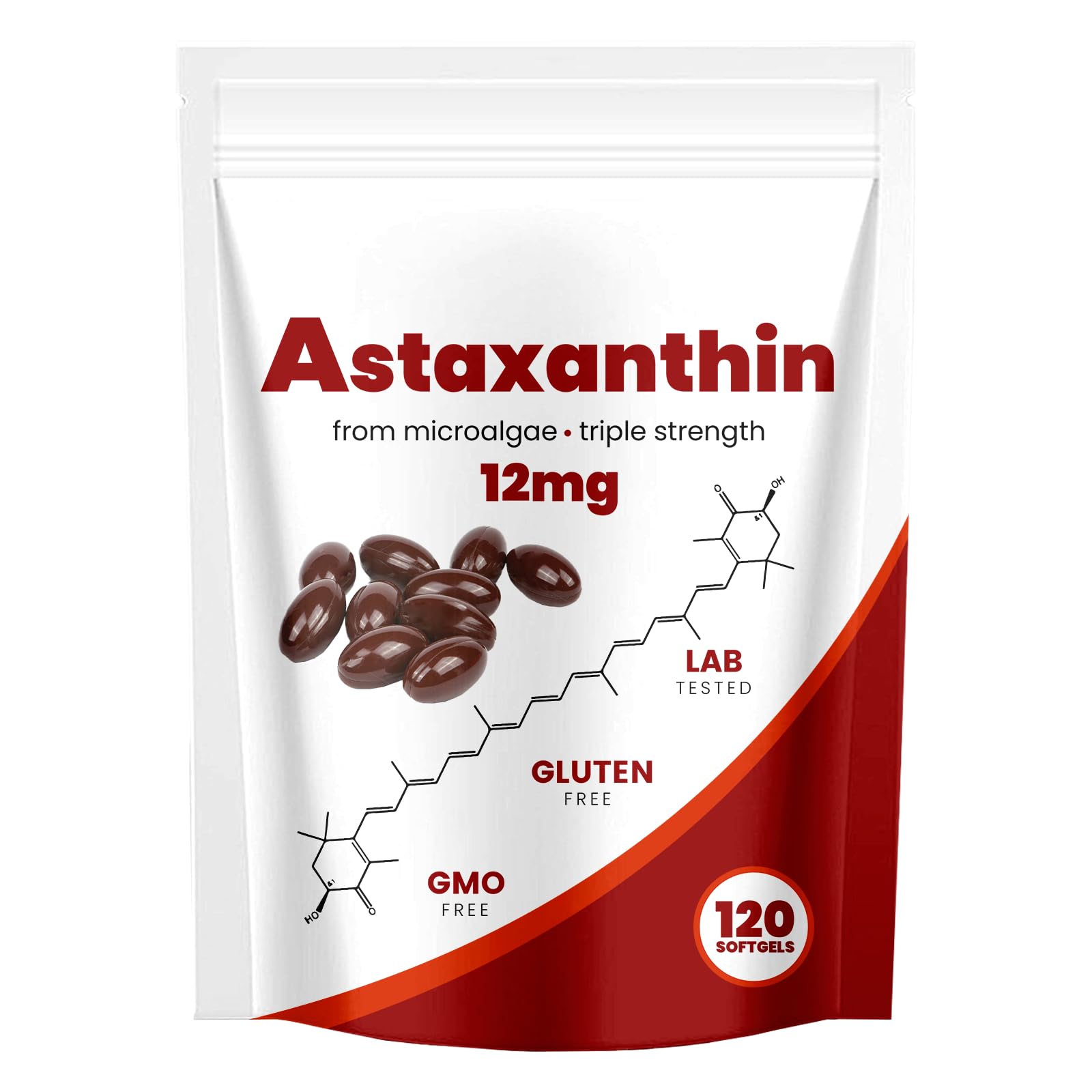 Yoqpoe Astaxanthin 12mg | Natural Antioxidant for Immune, Skin & Eye Health | 120 Softgels
