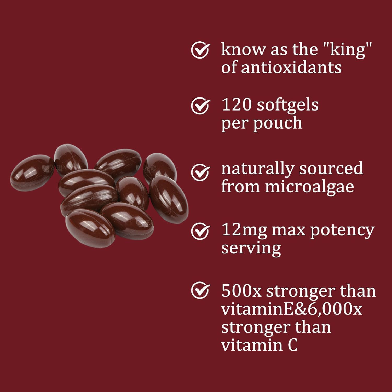Yoqpoe Astaxanthin 12mg | Natural Antioxidant for Immune, Skin & Eye Health | 120 Softgels