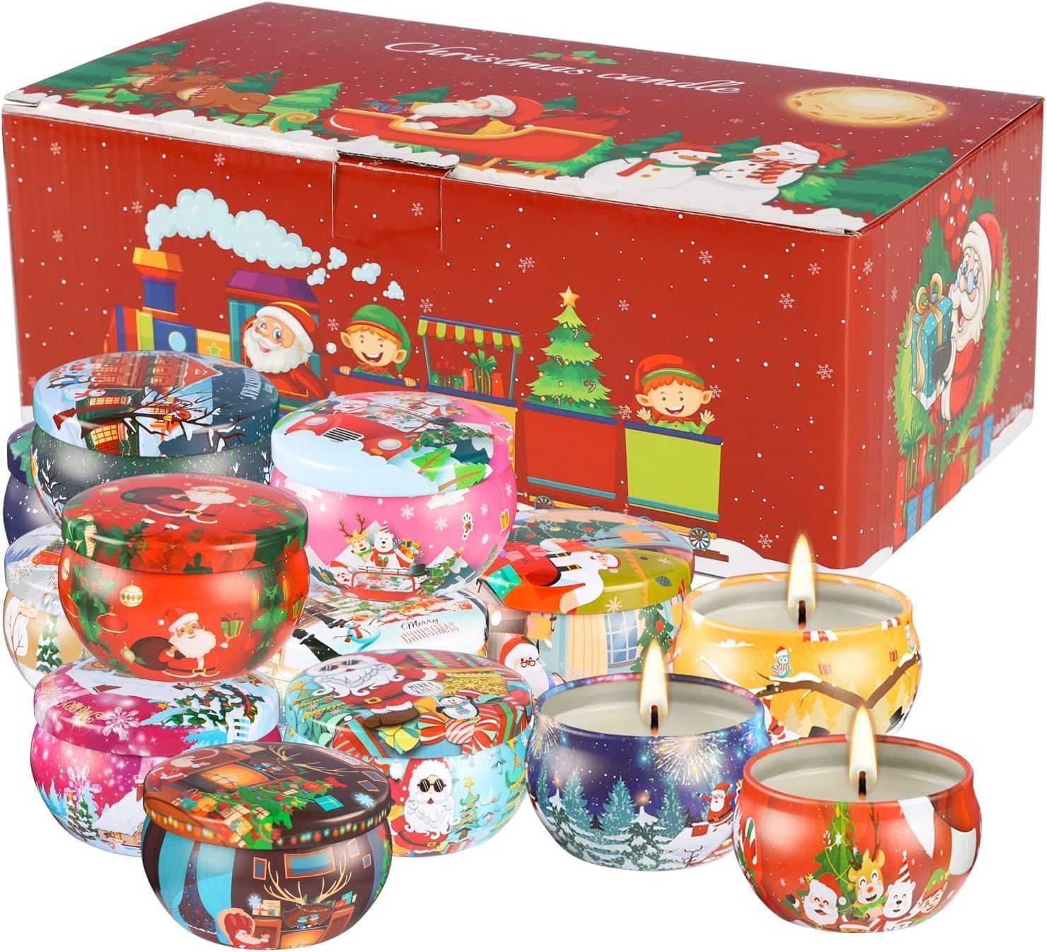 YOROXRG 16 Pack Christmas Scented Candles Gift Set – 2.5oz Soy Wax Jar Candles