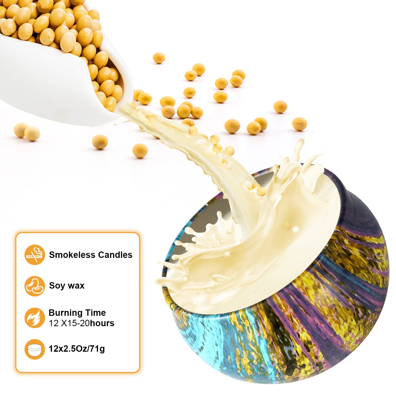 YOROXRG 16-Pack Scented Candles Gift Set – 2.5oz Soy Wax in Travel Tin Jars