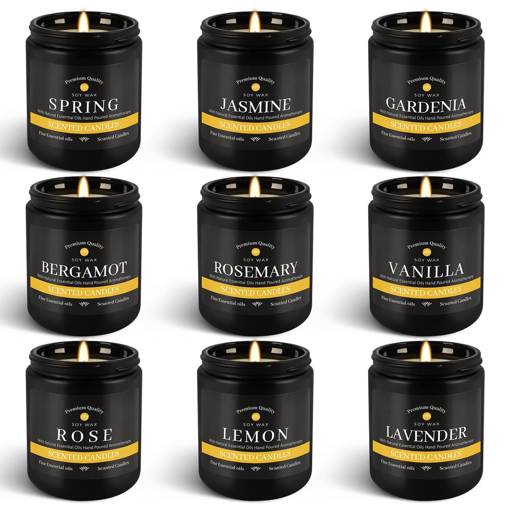 YOROXRG 9-Pack Candles for Home – Aromatherapy Gift Set for Men | 63 oz, 450 Hours