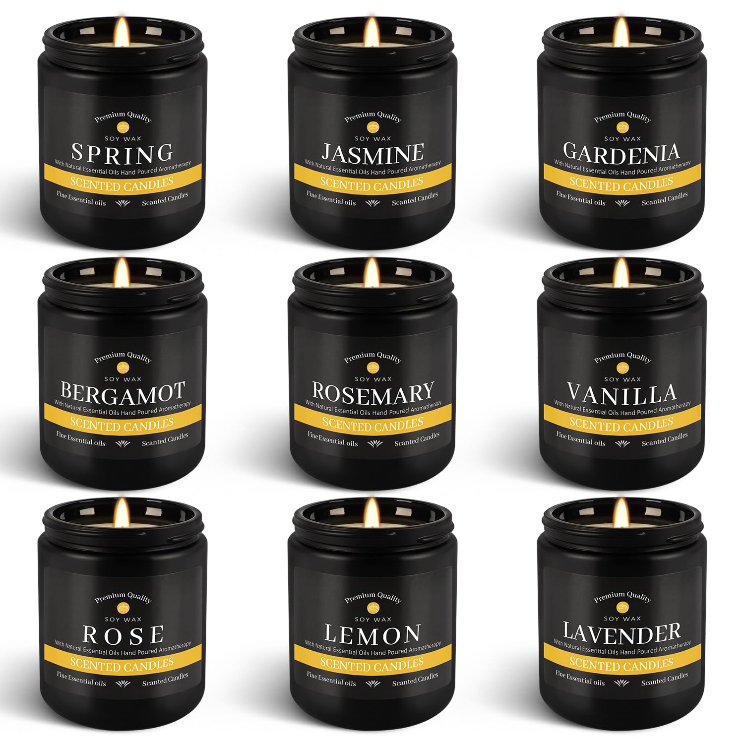 YOROXRG 9-Pack Candles for Home – Aromatherapy Gift Set for Men | 63 oz, 450 Hours