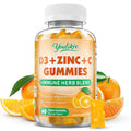 Vitamin C + D3 + Zinc Gummies for Adults - Immune Support with Elderberry & Echinacea | Orange Flavor, 60 Count