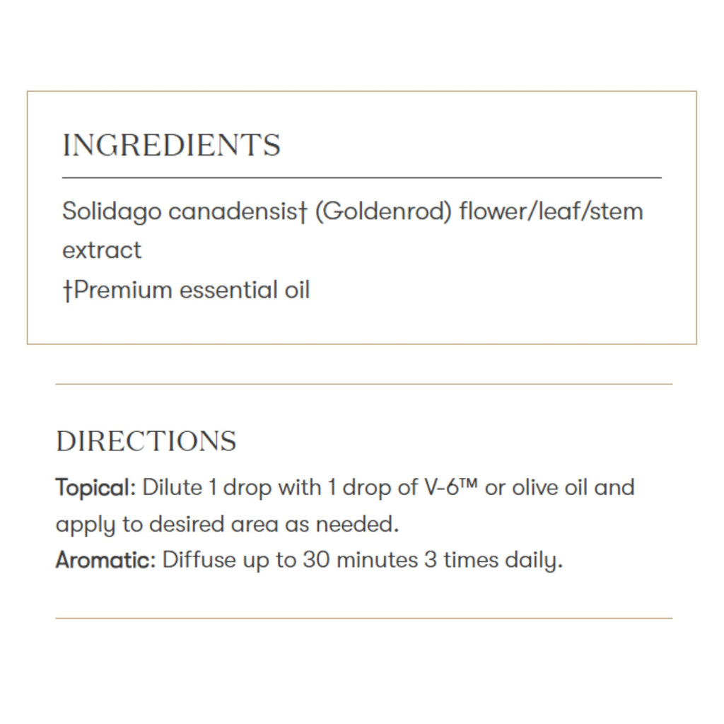 Goldenrod Essential Oil 5ml | Warm, Uplifting Aroma for Diffusing, Topical & DIY Blends | Young Living Seed to Seal