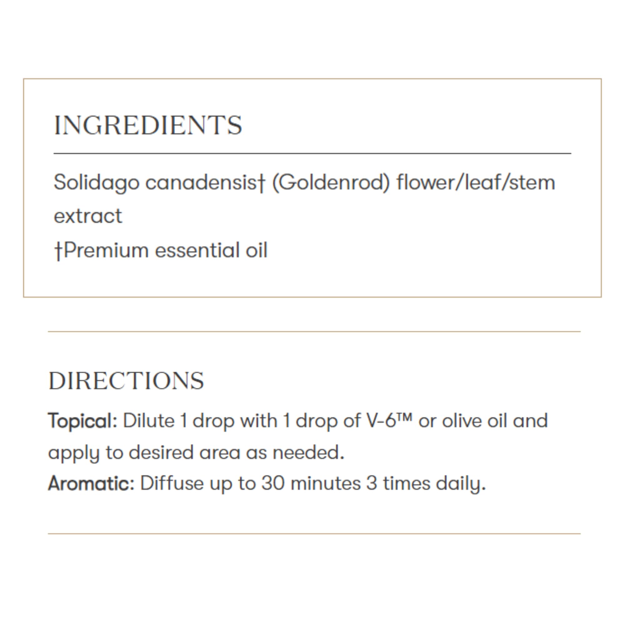 Goldenrod Essential Oil 5ml | Warm, Uplifting Aroma for Diffusing, Topical & DIY Blends | Young Living Seed to Seal