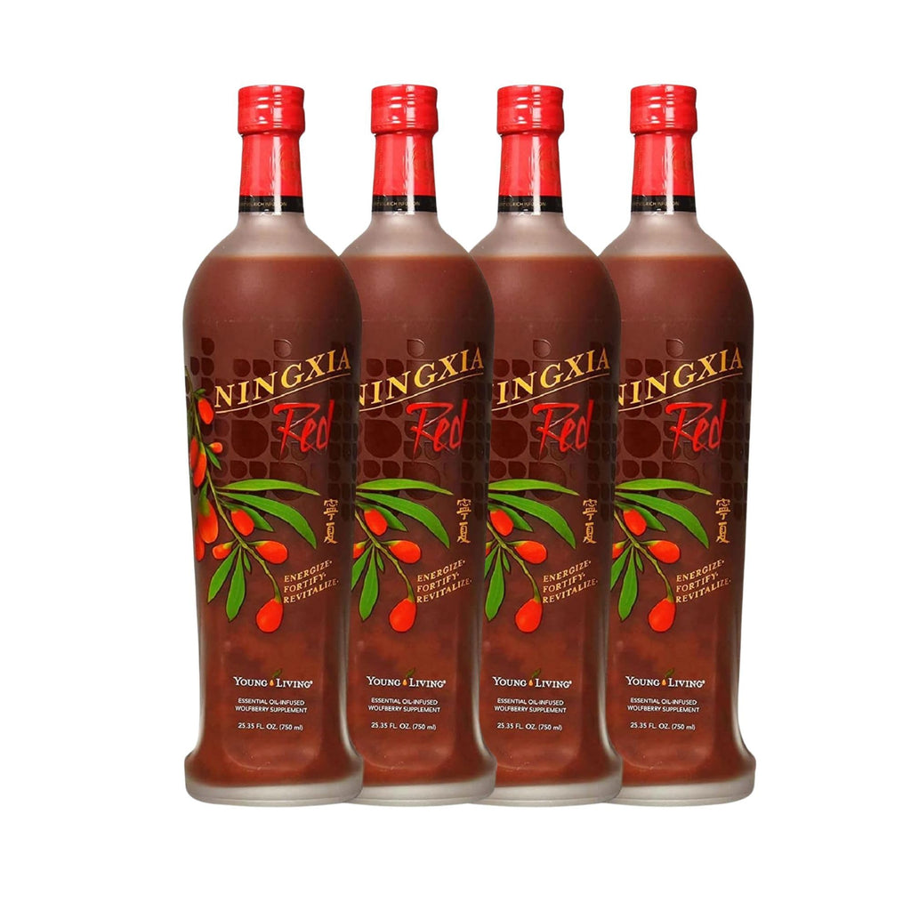 Young Living NingXia Red Antioxidant Drink – 25.35 fl oz (4 Pack) | Wolfberry & Citrus Essential Oils