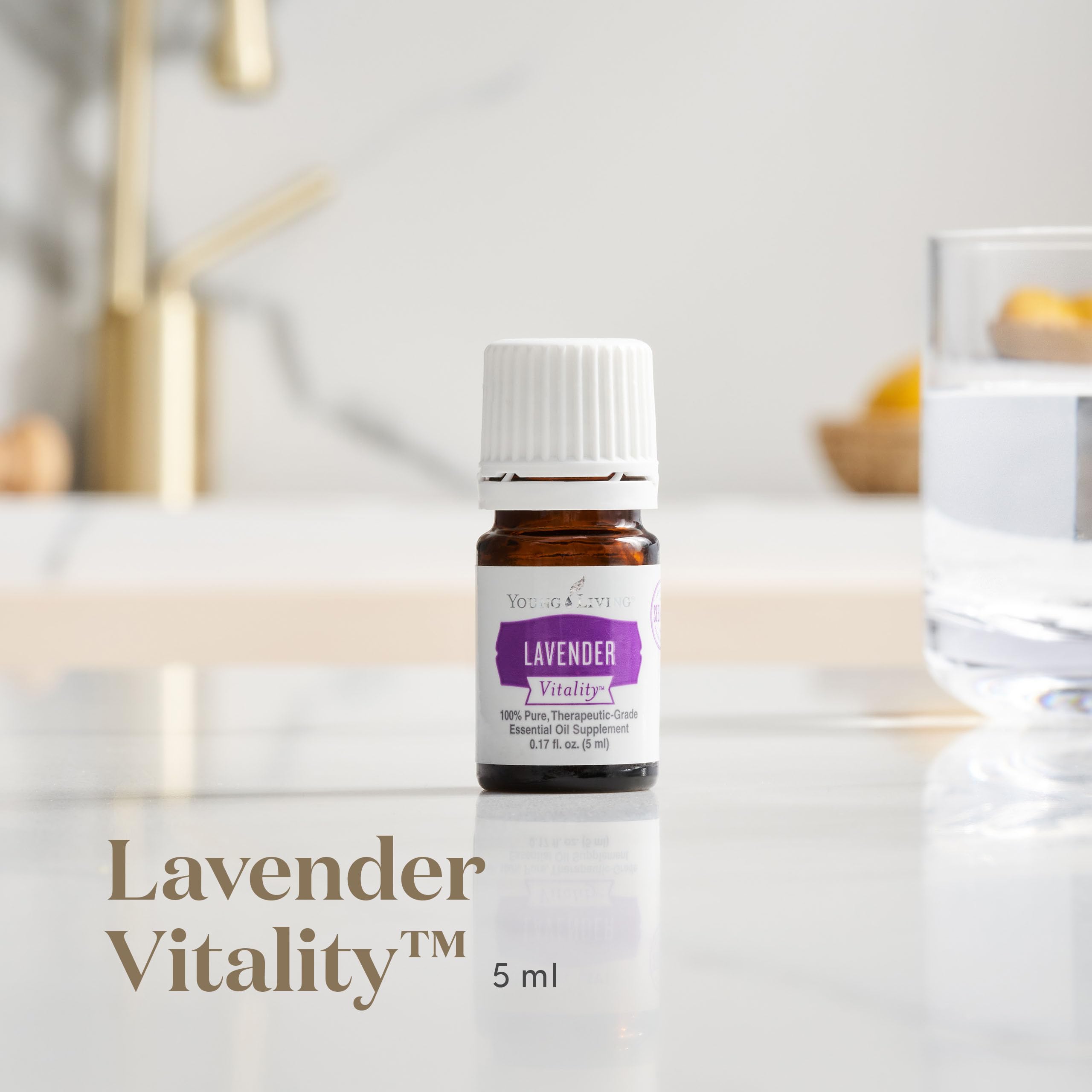 Young Living Vitality Lavender Essential Oil 5ml – Pure, Steam-Distilled, Calming Floral for Foods & Beverages