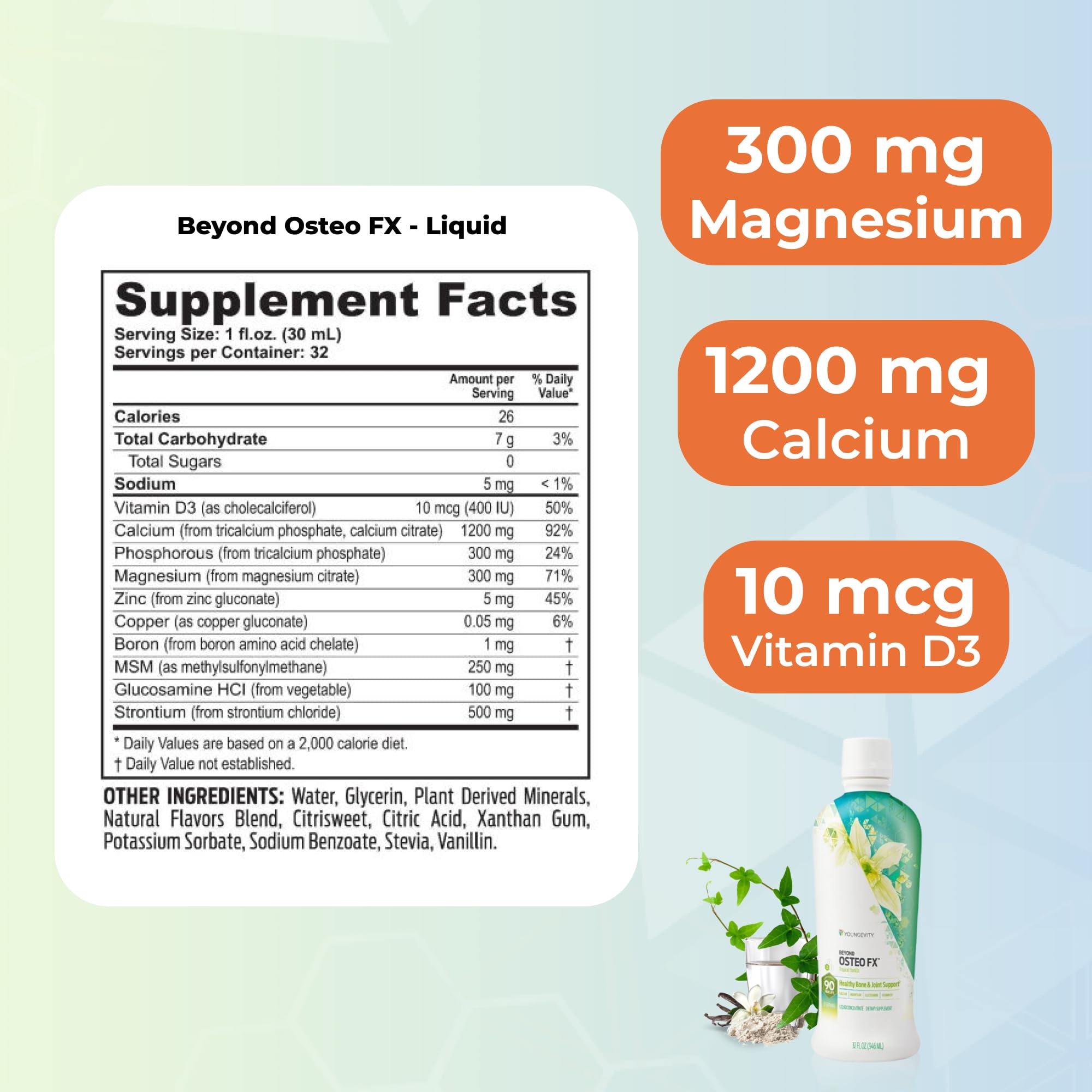 Youngevity Beyond Osteo-Fx Liquid 32 oz Pack of 4 – Calcium, Magnesium & 77 Trace Minerals