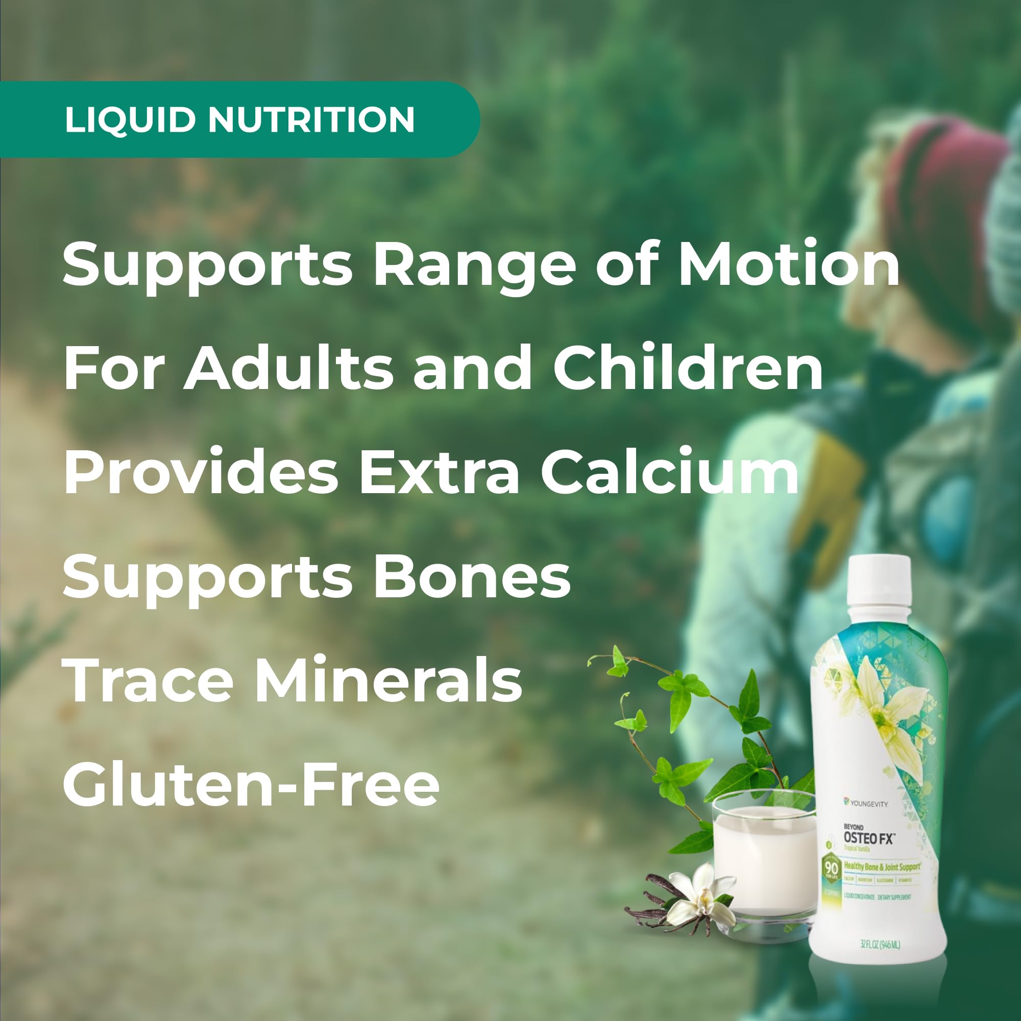 Youngevity Beyond Osteo-Fx Liquid 32 oz Pack of 4 – Calcium, Magnesium & 77 Trace Minerals