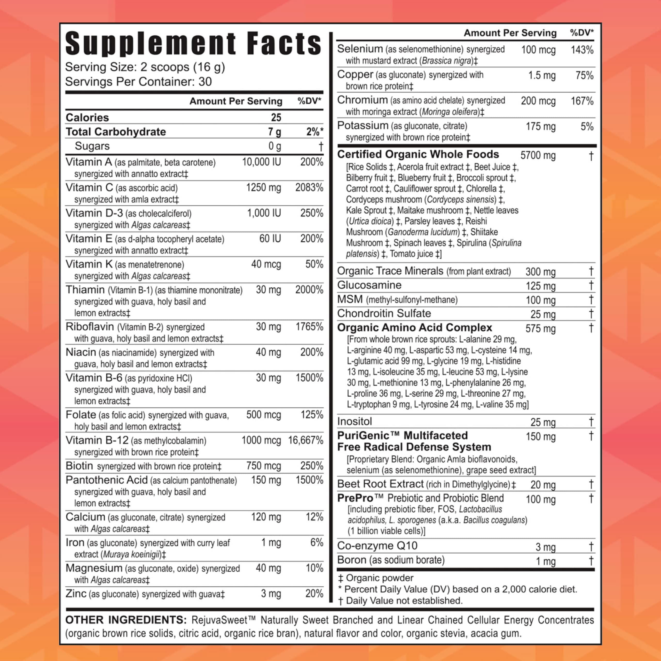 Youngevity Beyond Tangy Tangerine 2.0 Citrus Peach | Ultimate Multivitamin Powder (8,000 ORAC) – 2 Canisters