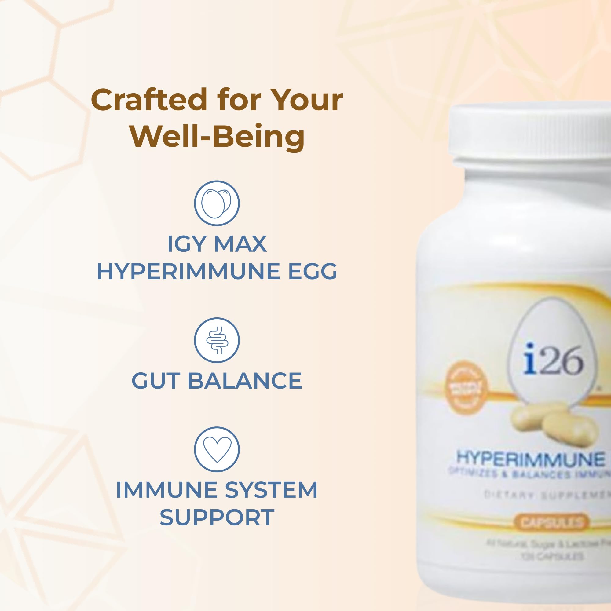 Youngevity i26® Hyperimmune Egg Capsules – Immune & Digestive Support | 135 Capsules